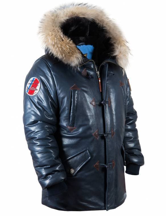 NORTH POLE 94 LEATHER PARKA BLUE