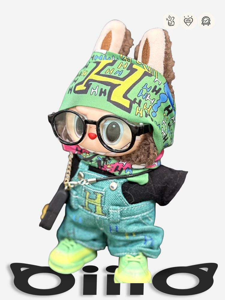 Labubu Clothes HERMERS Colorful Denim Overall Set