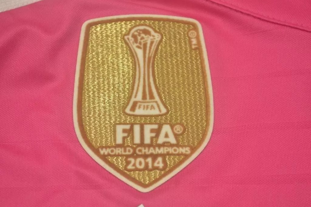 2014-2015 RMA Away Pink Long Sleeve Retro Soccer Jersey