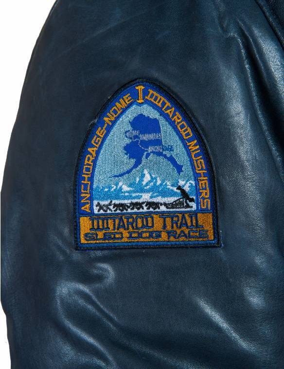 TOGO LEATHER PARKA NAVY BLUE