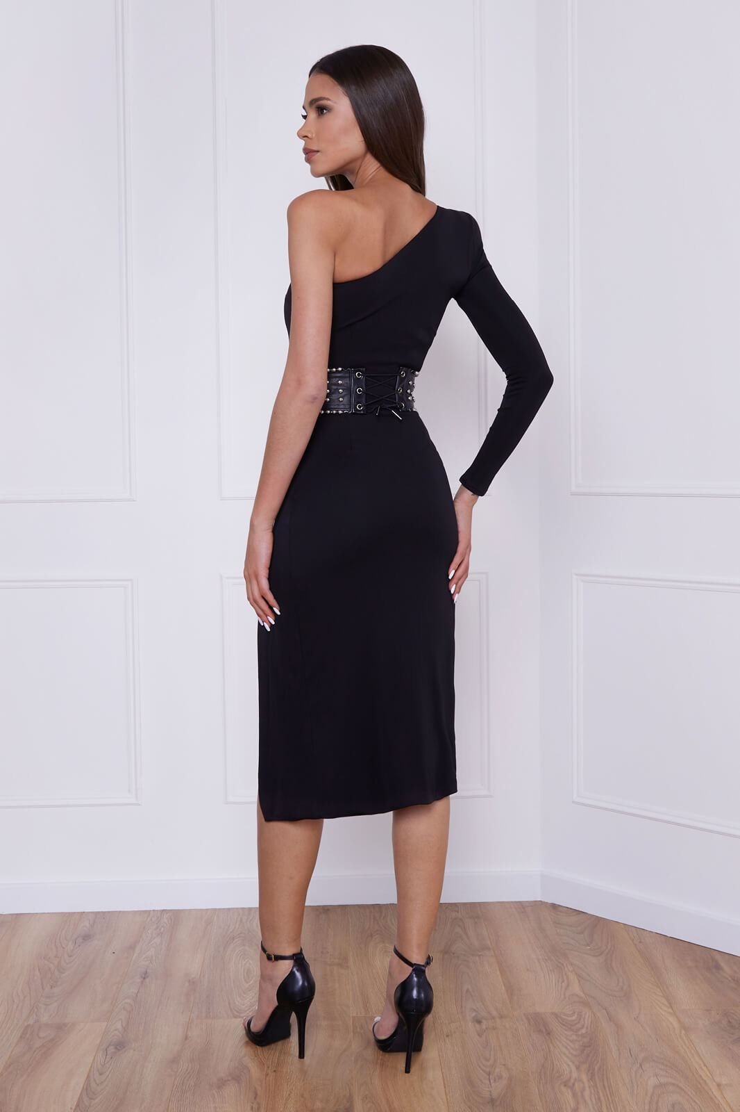 Mina Midi Black Dress