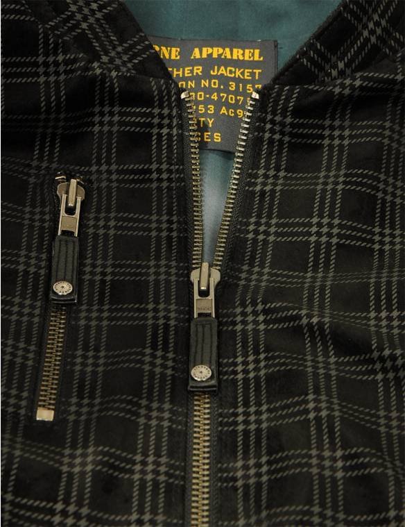 JOLLY ROGERS PRINTED SUEDE BOMBER LEATHER JACKET