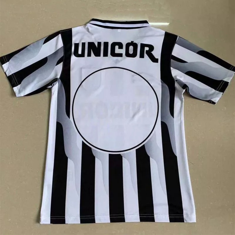1998-1999 Santos FC Away White and Black Retro Soccer Jersey