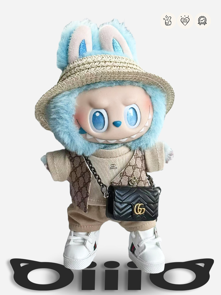 LABUBU Clothes Gucci Chic Straw Hat Outfit