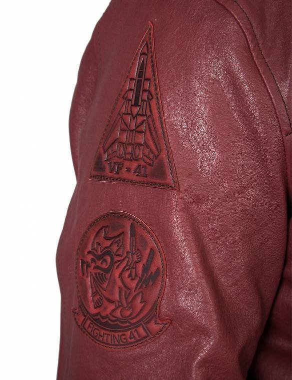 MA1 TOM CAT BOMBER LEATHER JACKET BURGUNDY