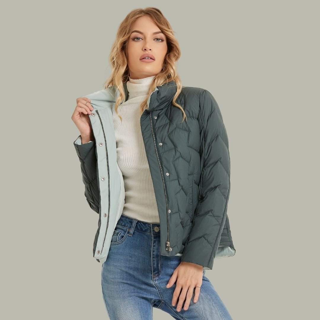 Short Emerald Down Jacket for Women