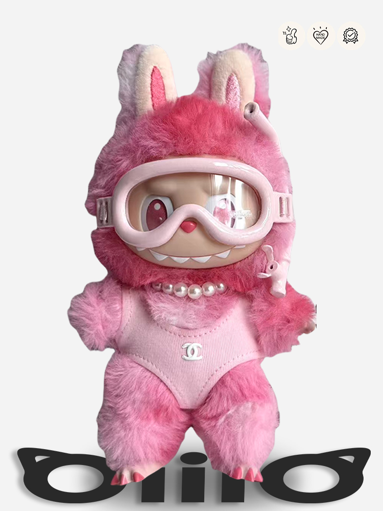 LABUBU Clothes Chanel Pink Plush Diving Ensemble