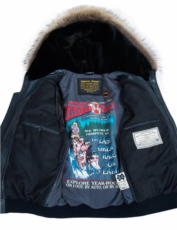 TOGO LEATHER PARKA NAVY BLUE
