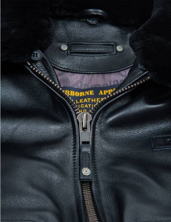 TOP GUN 2 FLIGHT LEATHER JACKET BLACK