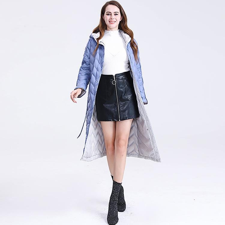 Longer Light Blue Women's Down Jacket