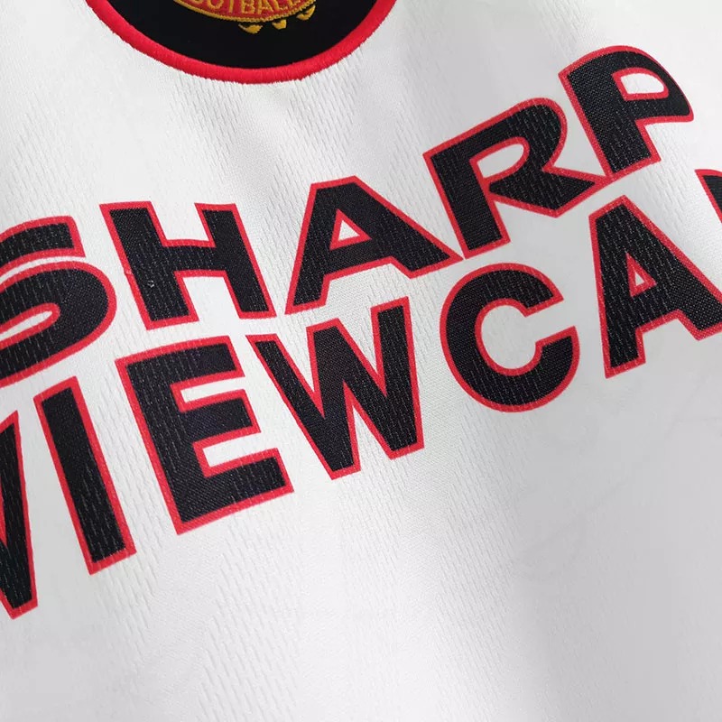 1996-1997 Man Utd Away White Retro Soccer Jersey