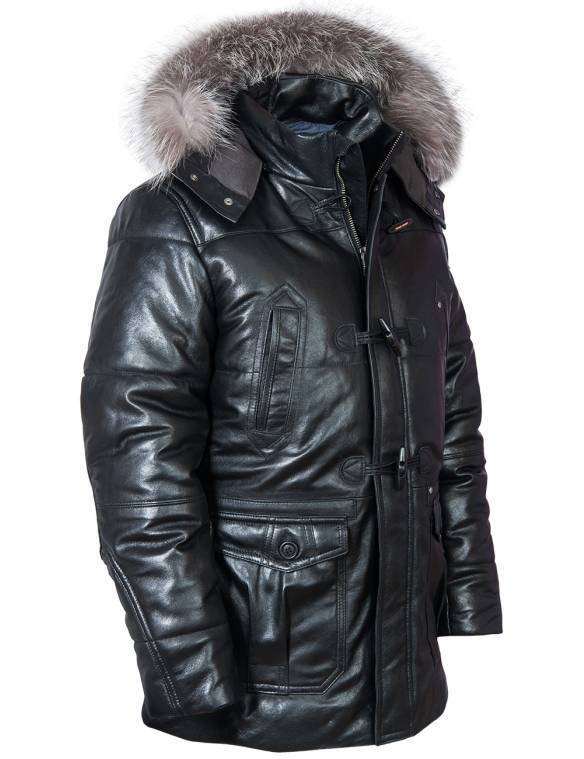 BALTO LEATHER PARKA LONG