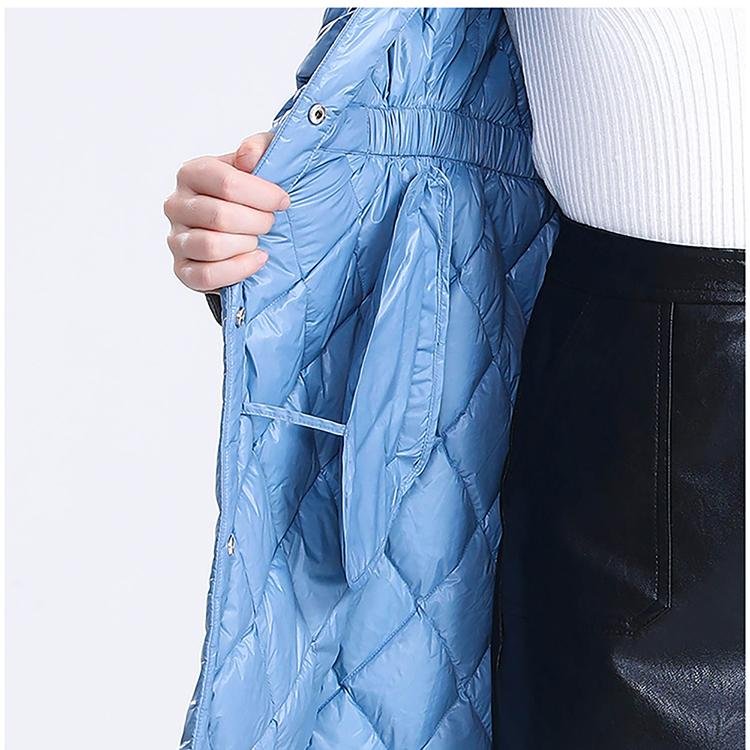 Longer Bright Blue Women's Down Jacket