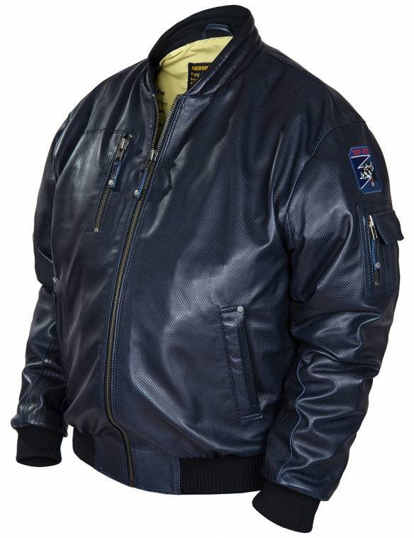 PERFORATED LEATHER BOMBER JACKET