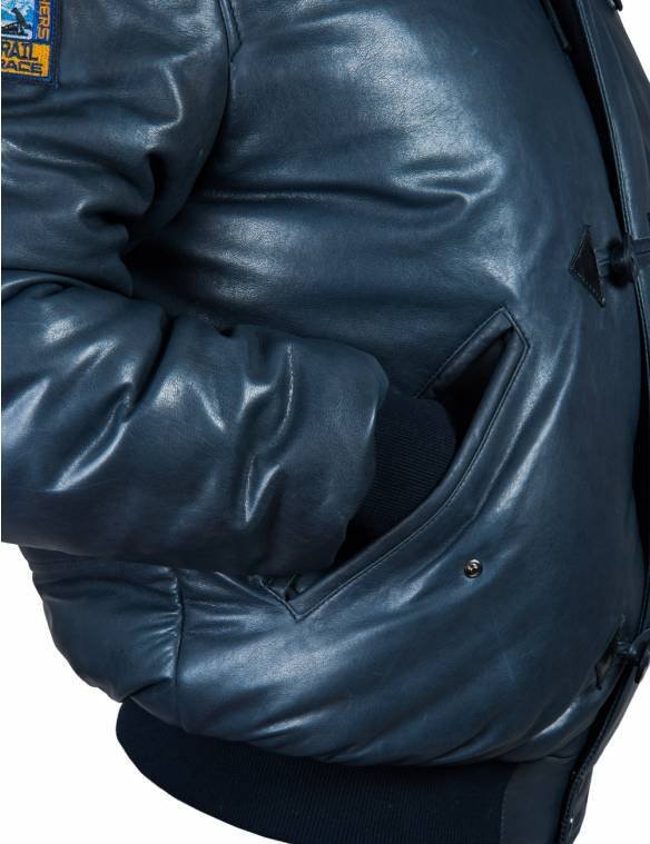 TOGO LEATHER PARKA NAVY BLUE