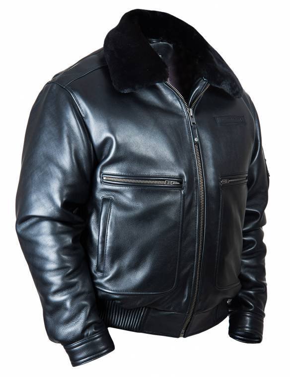 TOP GUN 2 FLIGHT LEATHER JACKET BLACK