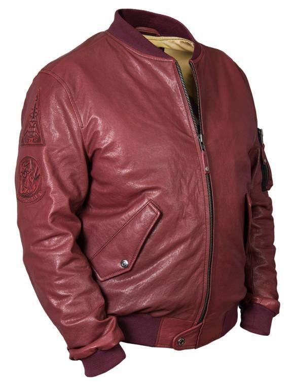 MA1 TOM CAT BOMBER LEATHER JACKET BURGUNDY