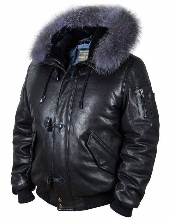 TOGO LEATHER PARKA BLACK