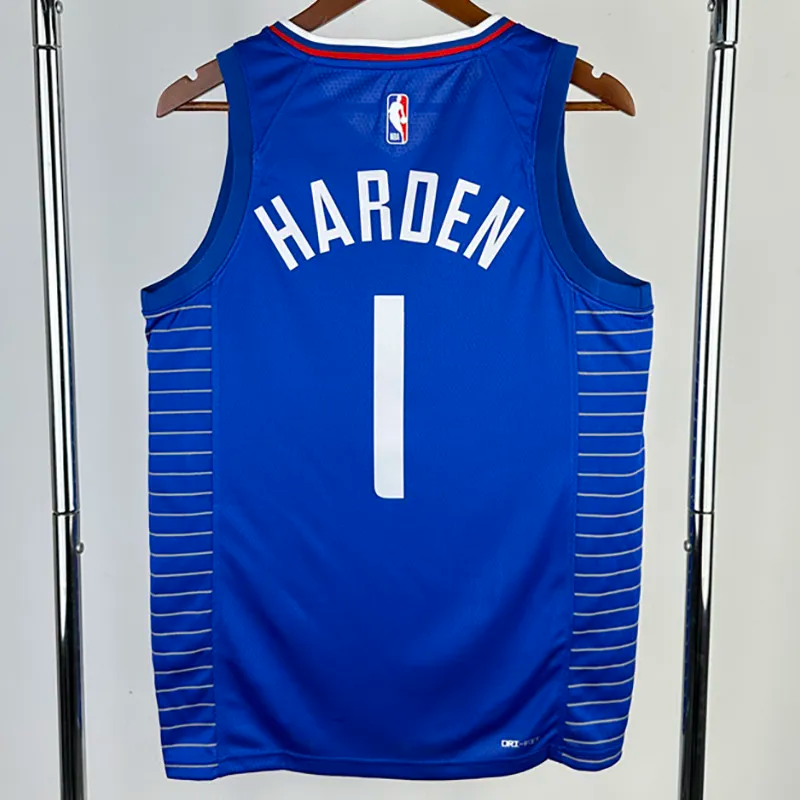 22-23 CLIPPERS HARDEN #1 Blue Top Quality Hot Pressing NBA Jersey