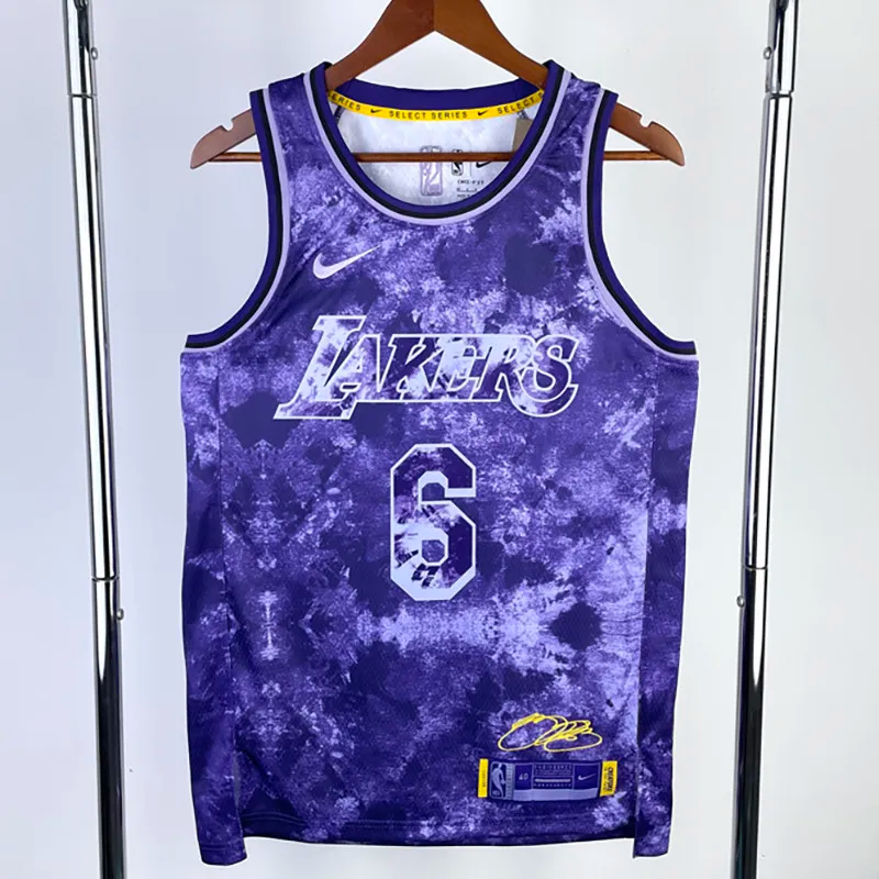 22-23 LAKERS JAMES #6 Purple Top Quality Hot Pressing NBA Jersey (荣耀版)