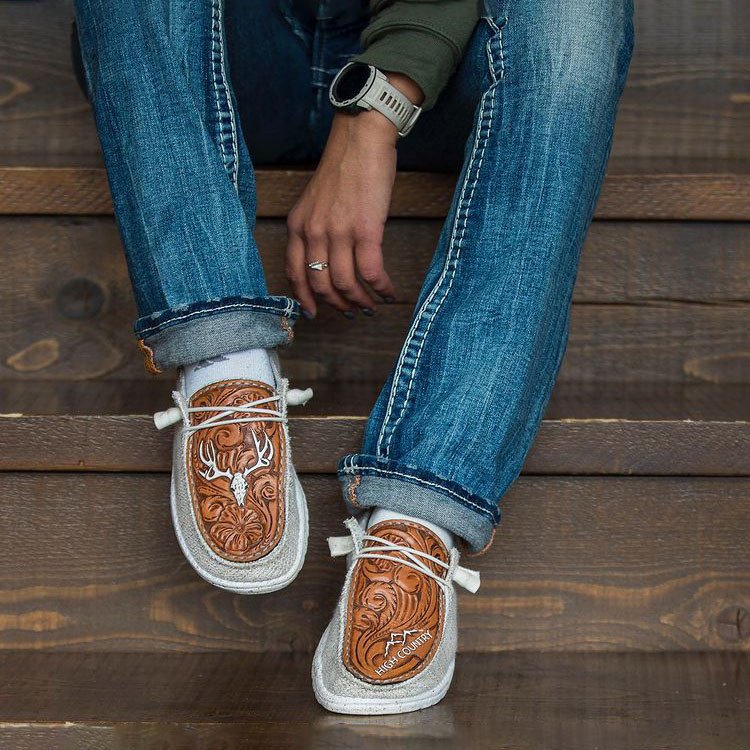 Women's Shoes Leather With Deer