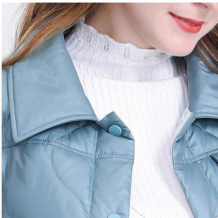 Longer Grey Green Women's Down Jacket