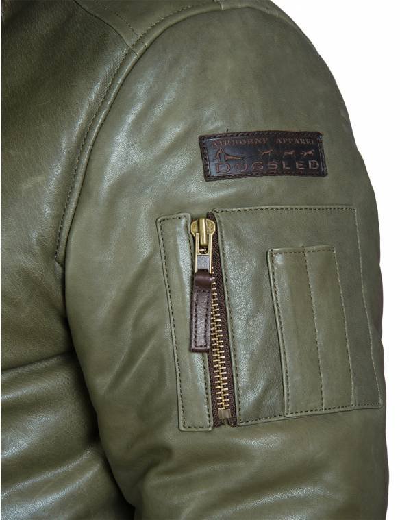 TOGO LEATHER PARKA OLIVE