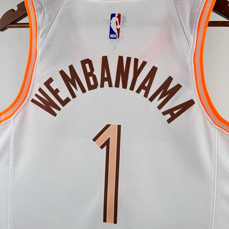23-24 SA Spurs WEMBANYAMA #1 White City Edition Top Quality Hot Pressing NBA Jersey