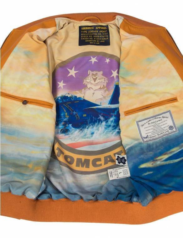 US NAVY TOM CAT BOMBER LEATHER JACKET