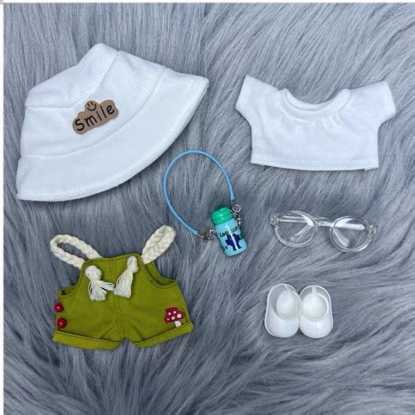 Labubu Clothes Woodland Wanderer Green Overalls