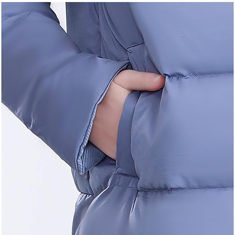 Mid Length Light Blue Women's Down Jacket