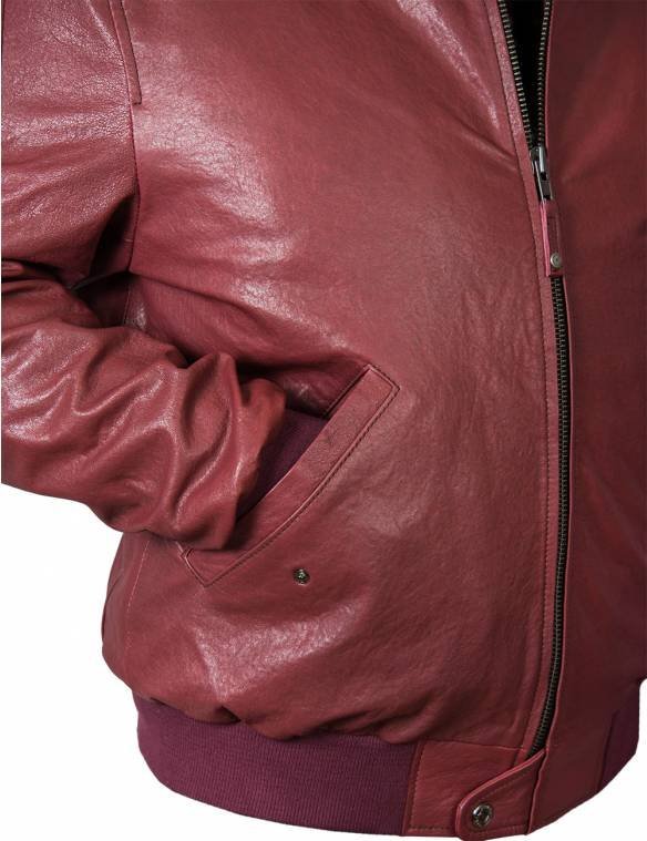 MA1 TOM CAT BOMBER LEATHER JACKET BURGUNDY