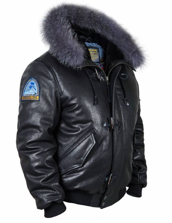 TOGO LEATHER PARKA BLACK