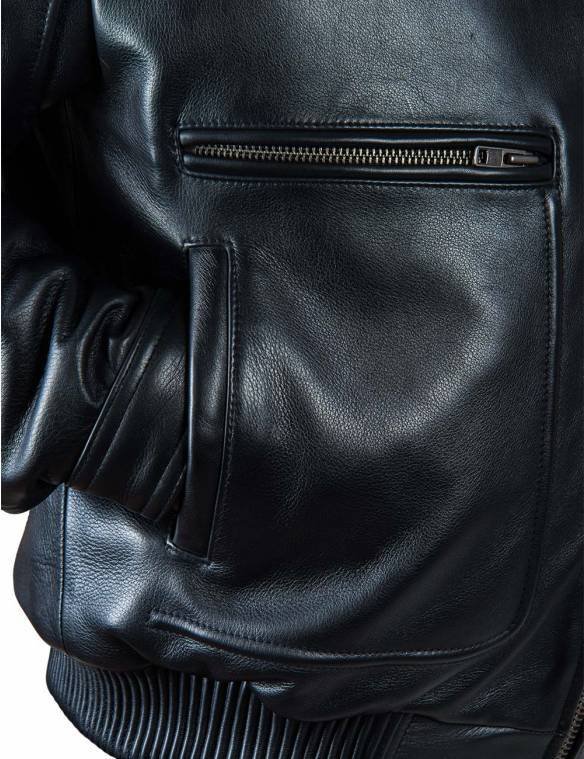 TOP GUN 2 FLIGHT LEATHER JACKET BLACK