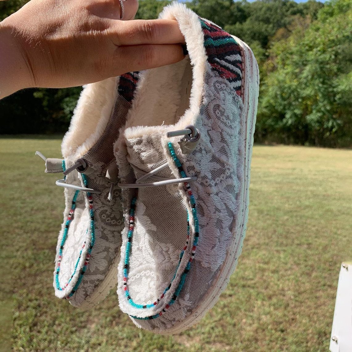 Women's Shoes Lacy Beaded