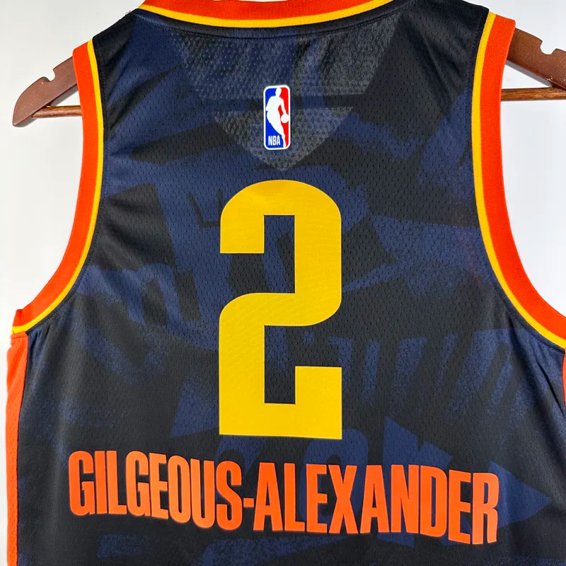 23-24 OKC Thunder GILGEOUS-ALEXANDER #2 Dark Blue City Edition Top Quality Hot Pressing NBA Jersey