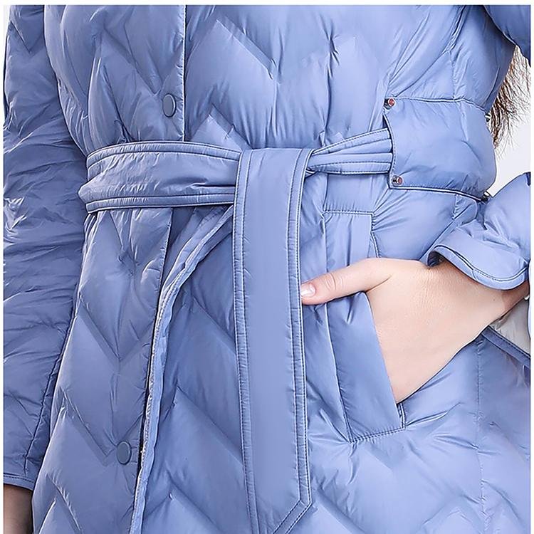 Longer Light Blue Women's Down Jacket