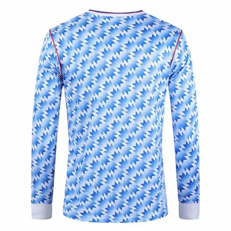 1990-1992 Man Utd Away Long Sleeve Retro Soccer Jersey