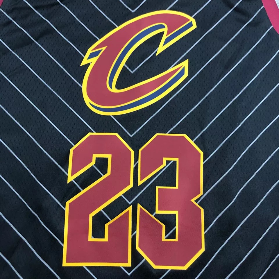CLEVELAND JAMES # 23 Black Top Quality Hot Pressing NBA Jersey