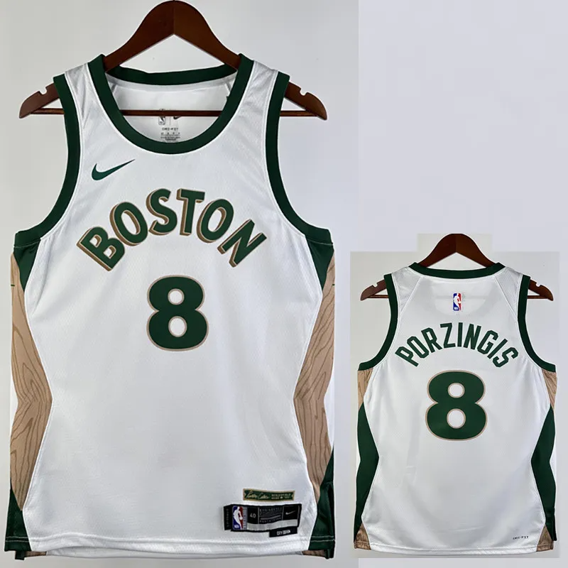 23-24 CELTICS PORZINGIS #8 White City Edition Home Top Quality Hot Pressing NBA Jersey