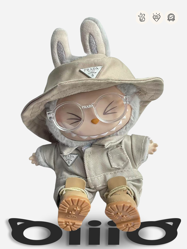 LABUBU Clothes Prada Beige Utility Set