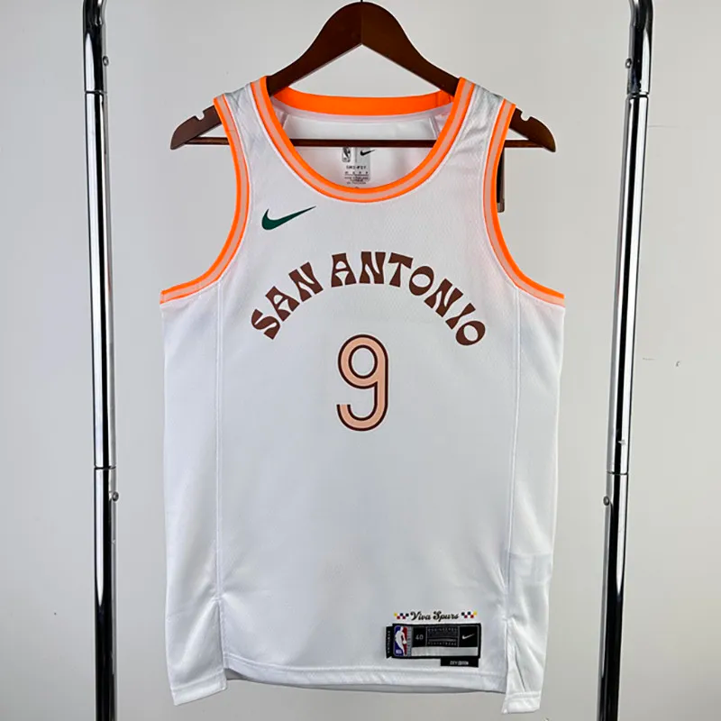 23-24 Sa Spurs PARKER #9 White City Edition Top Quality Hot Pressing NBA Jersey
