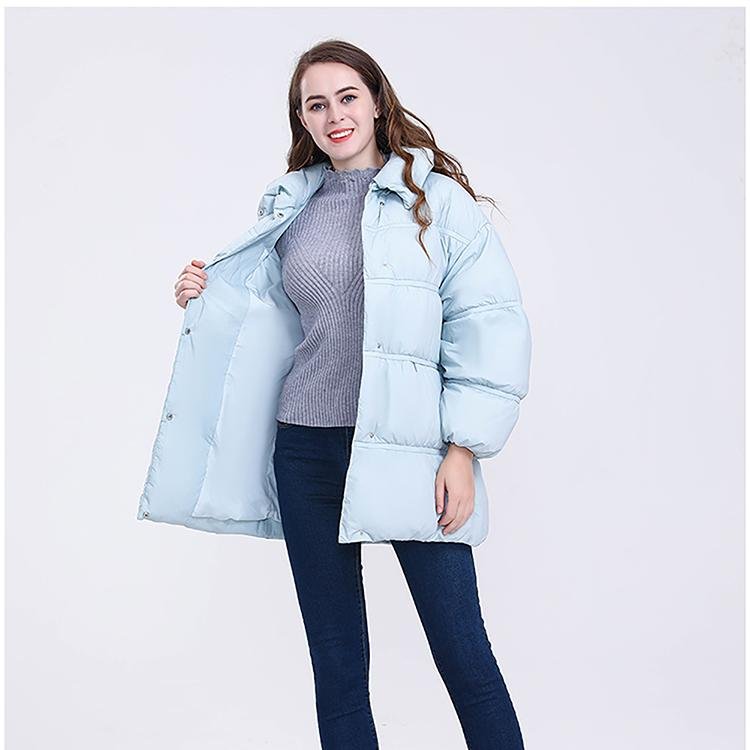 Mid Length Light Grey Women's Down Jacket