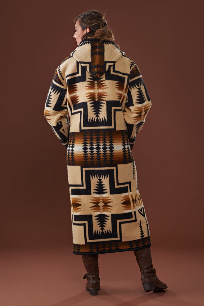 Kraffs Reversible Long Wool Coat, Harding, Oxford