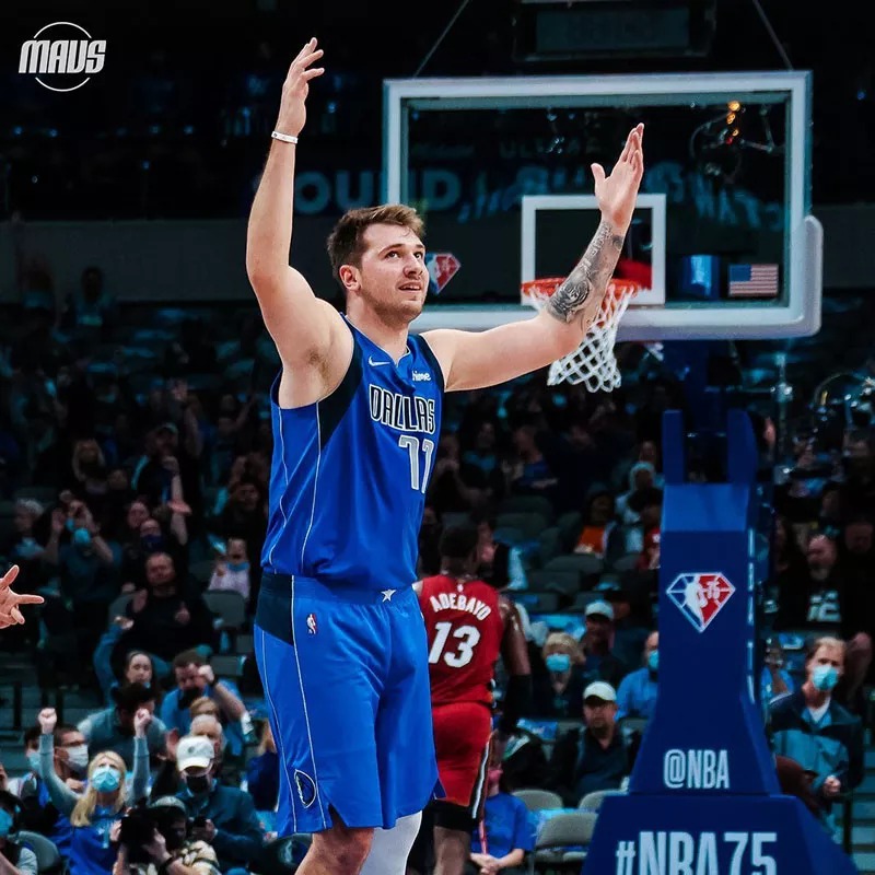 21-22 Dallas DONCIC #11 Blue 75th Anniversary Top Quality Hot Pressing NBA Jersey