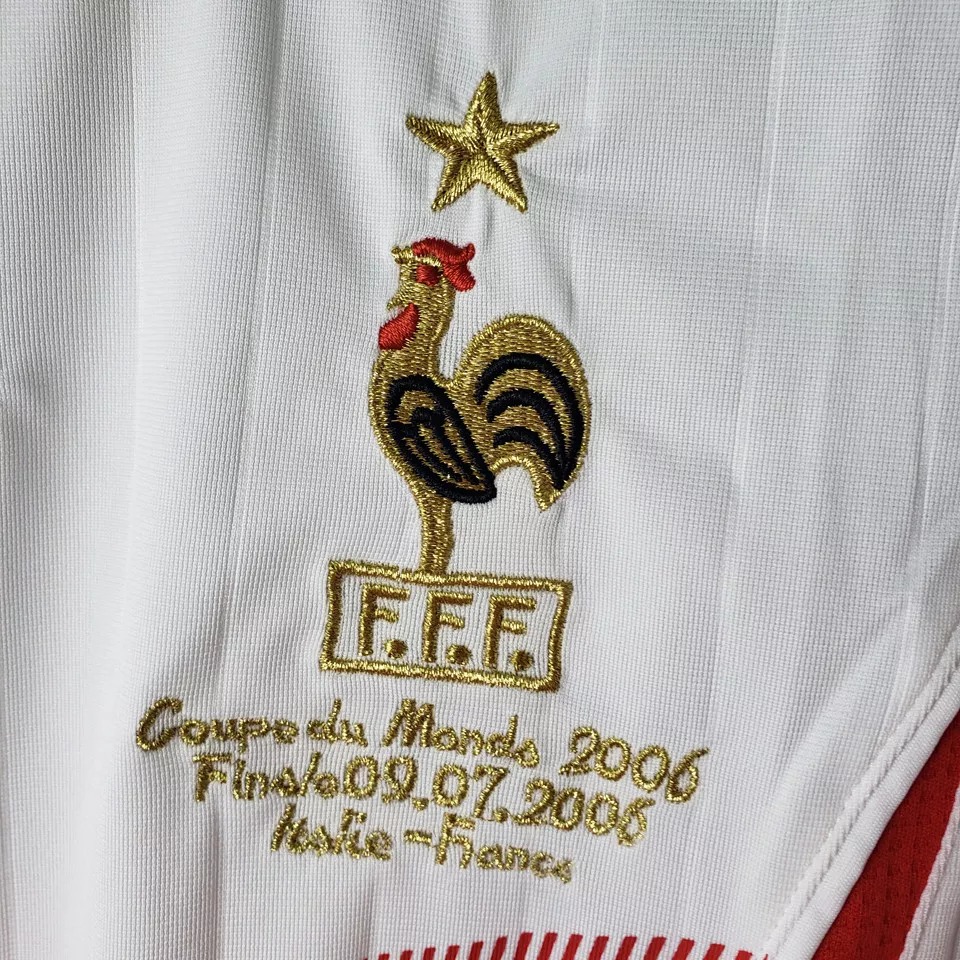 2006 France Away White Retro Soccer Jersey Item