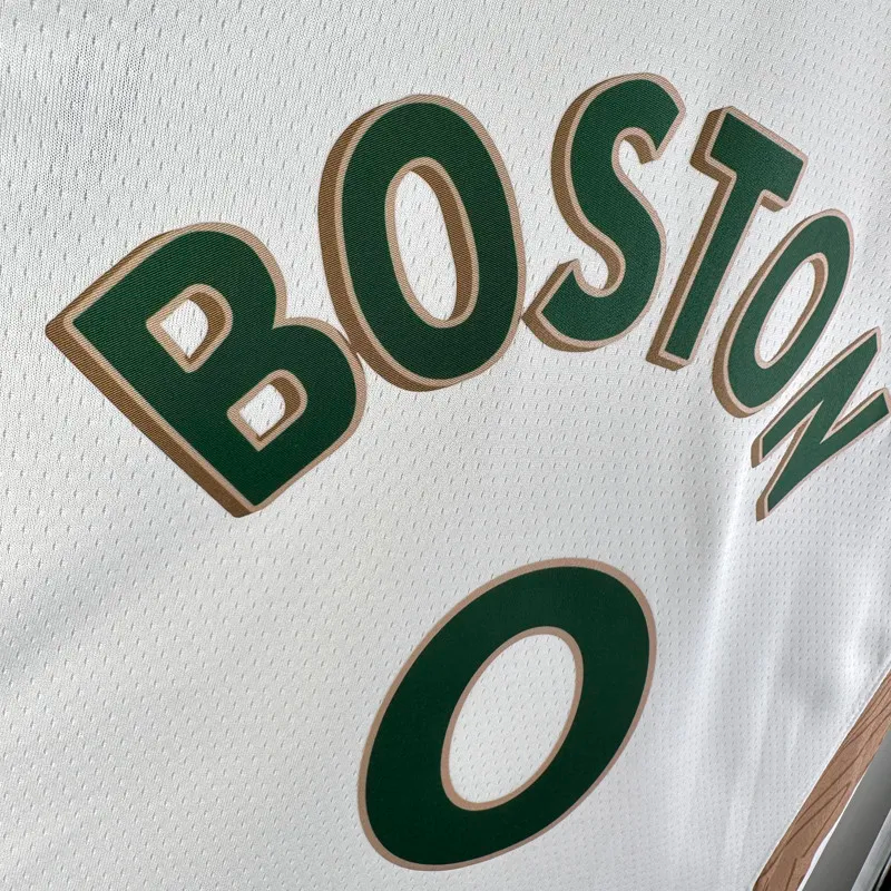 23-24 CELTICS TATUM #0 White City Edition Home Top Quality Hot Pressing NBA Jersey