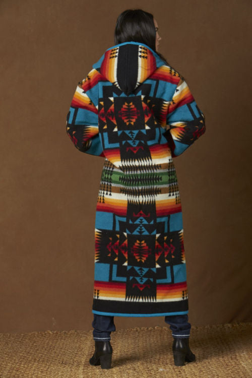Kraffs Reversible Long Wool Coat, Chief Joseph, Black