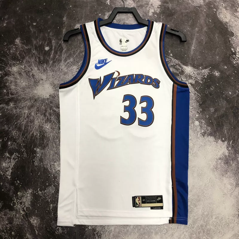 22-23 Wizards KUZMA #33 White Top Quality Hot Pressing NBA Jersey (Retro Logo)