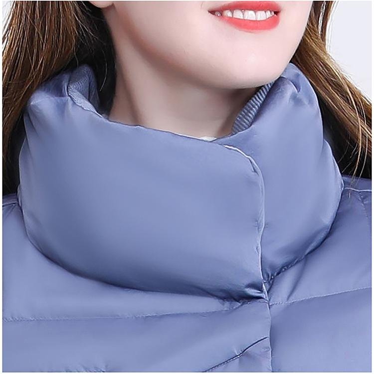 Mid Length Light Blue Women's Down Jacket
